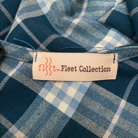 Fleet Collection Teal Plaid/Gingham Crop Top - Picture 4 of 4